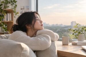 Person enjoying a peaceful outdoor moment